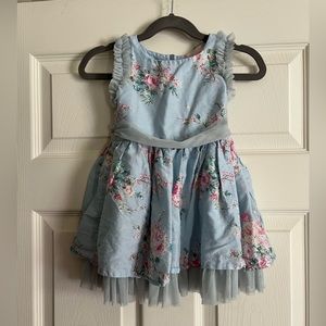 Mila and Emma occasion dress, light blue, size 2T